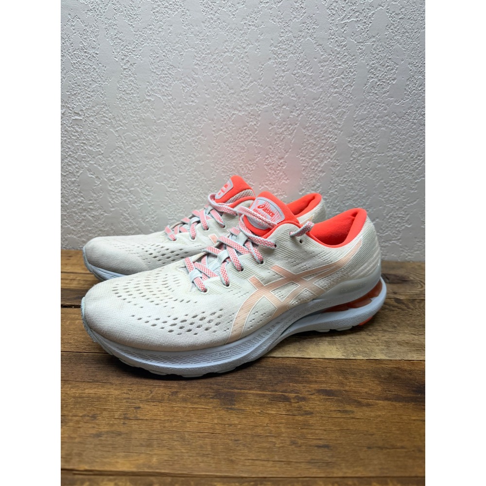 Asics Gel-Kayano 28 Cream Blazing Coral Running Shoes 1012B257 Womens 9